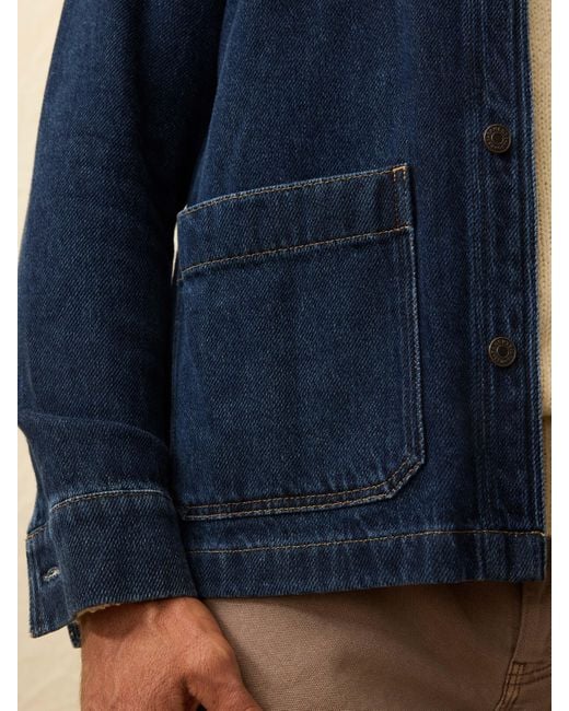 Faherty Brand Blue High Ridge Twill Studio Jacket for men