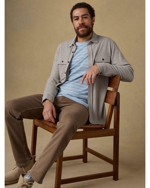 Faherty Brand Blue Sunwashed Regenerative T-Shirt for men