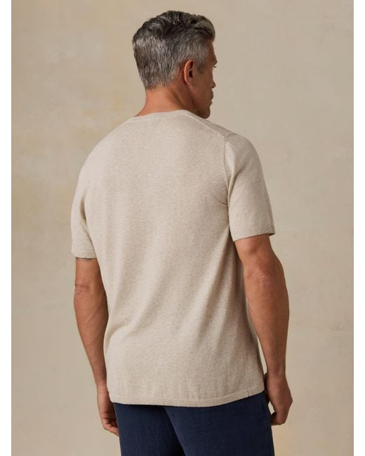 Faherty Brand Natural Short-Sleeve Sweater Tee for men