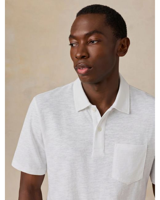 Faherty Short-Sleeve Breeze Polo Shirt in White for Men | Lyst