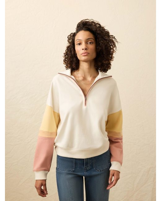 Faherty Brand Brown High Standard Fleece Quarter Zip