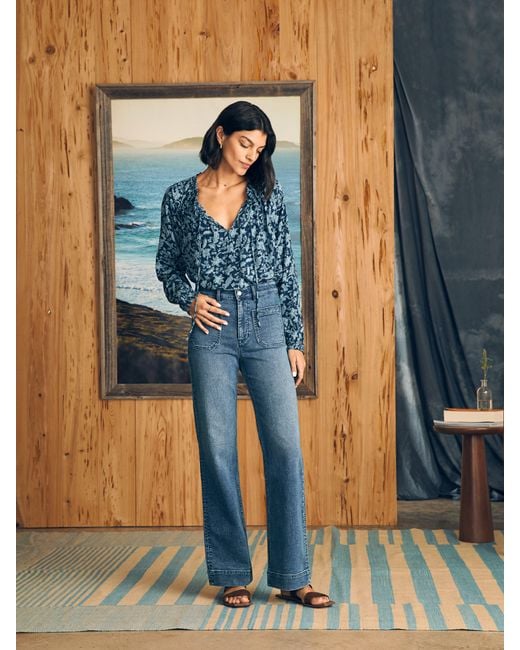 Faherty Brand Blue Emery Top