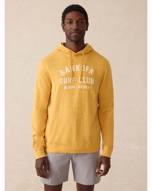 Faherty Men's Yellow Surf Ghana Sunwashed Slub Hoodie