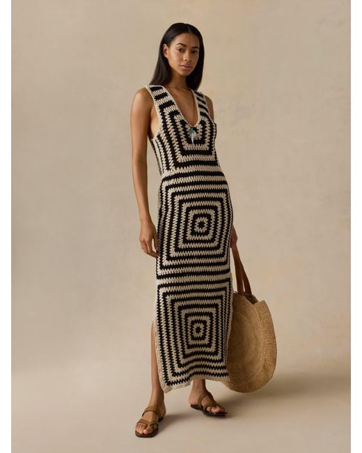 Faherty Brand Green Seacoast Crochet Column Dress