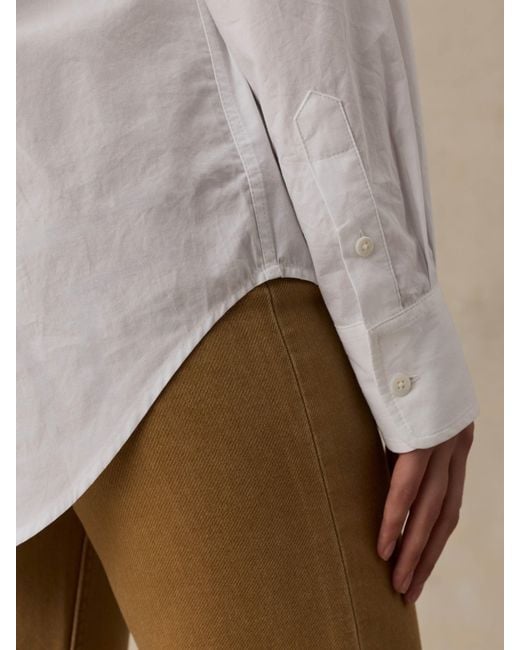 Faherty Brand White Coastal Poplin Relaxed Shirt