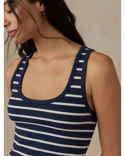 Faherty Brand Blue Surfside Rib Mini Dress
