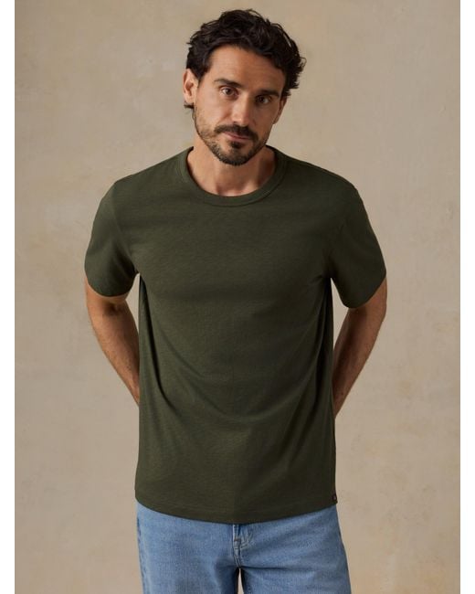 Faherty Brand Green Sunwashed Regenerative T-Shirt for men