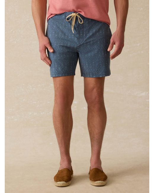Faherty Brand Blue Biarritz Boardshort for men