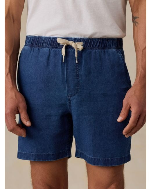 Faherty Brand Green Essential Linen Short (6.5" for men