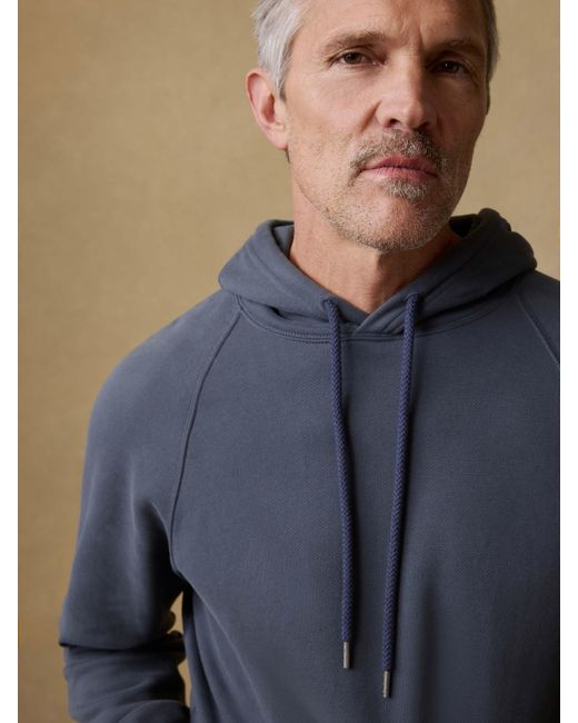 Faherty Brand Blue High Standard Fleece Hoodie for men