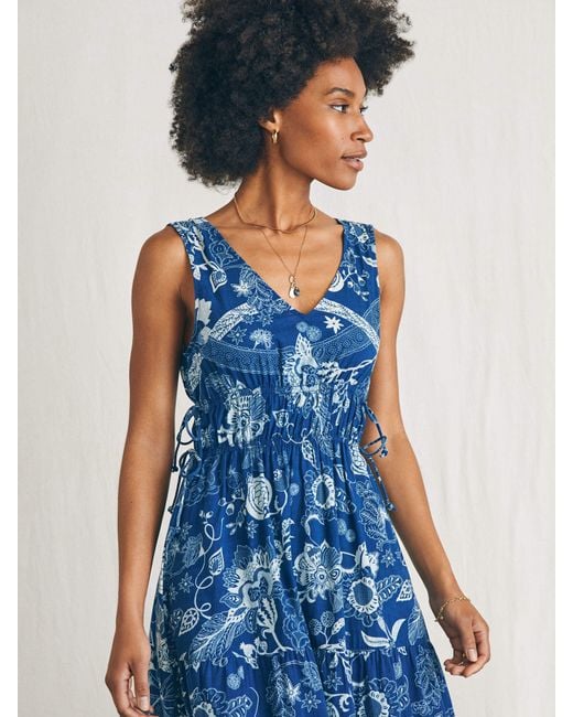 Faherty Brand Blue Sandbar Maxi Dress