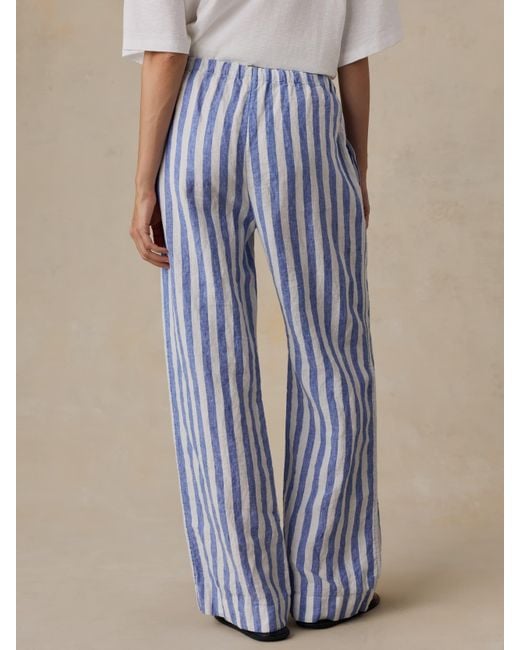 Faherty Brand Blue Laidback Linen Pants