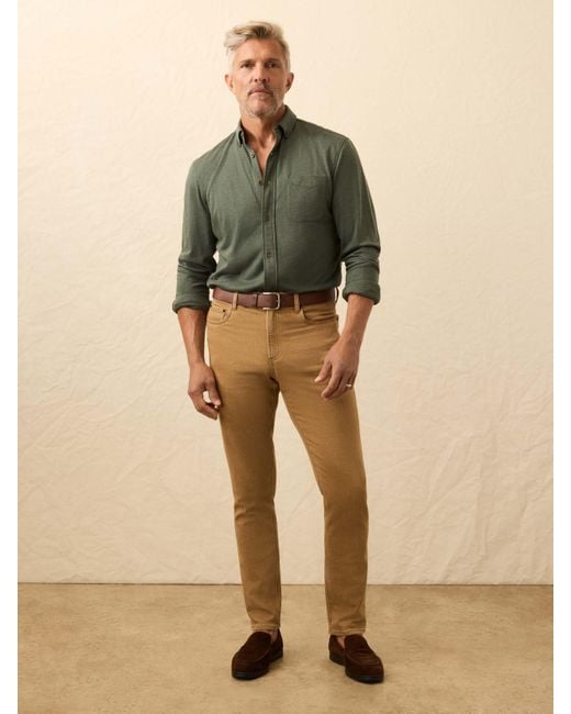 Faherty Brand Green Coastline Knit Shirt for men