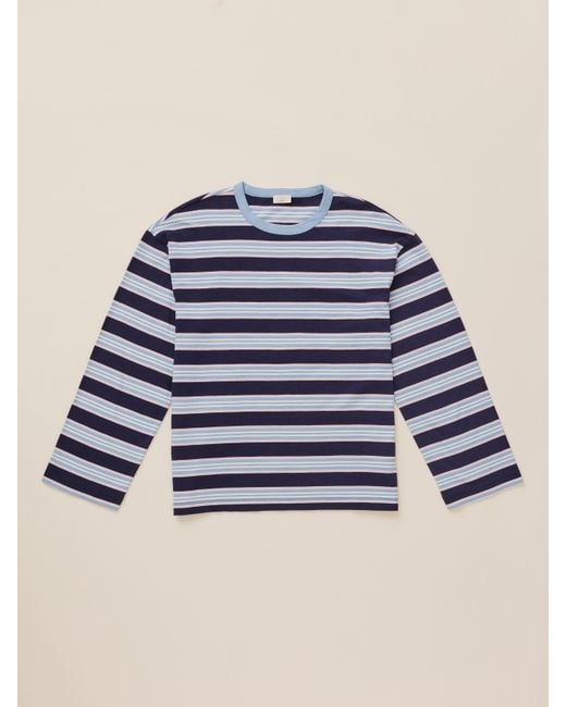 Faherty Brand Blue Sunwashed Long-Sleeve Retro T-Shirt