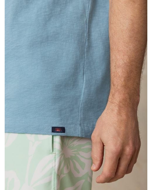 Faherty Brand Blue Sunwashed Regenerative Graphic T-Shirt for men