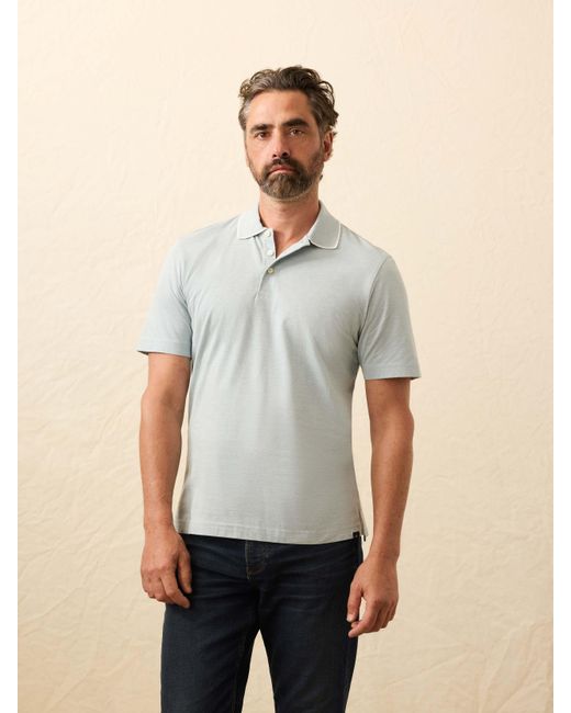 Faherty Short-Sleeve Movement& Pique Polo Shirt in Natural for Men | Lyst
