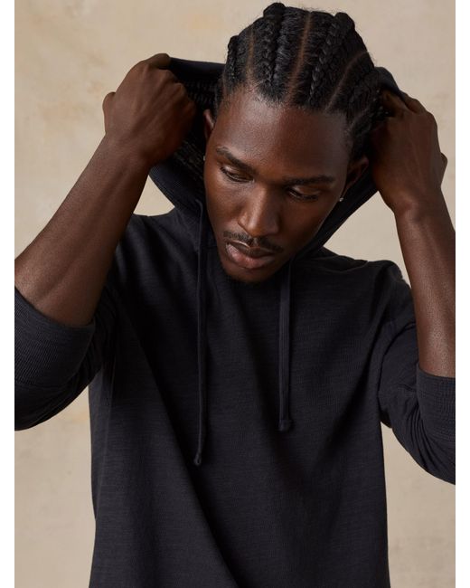 Faherty Brand Blue Sunwashed Organic Hoodie for men