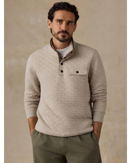 Faherty Brand Natural Epic Quilted Fleece Pullover for men