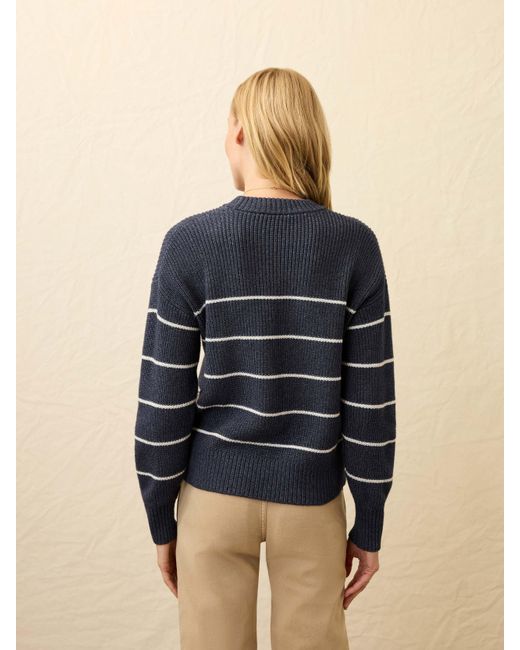 Faherty Brand Blue Sunwashed Fisherman Sweater