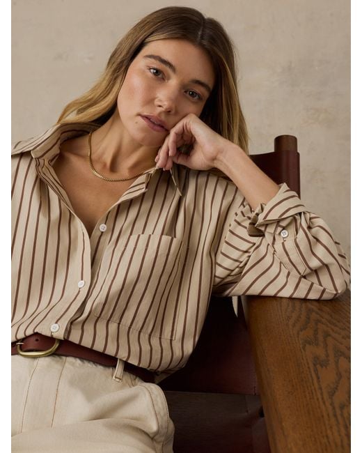 Faherty Brand Natural Coastal Poplin Relaxed Shirt