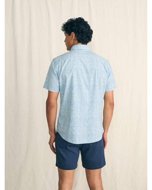 Faherty Brand Blue Short-sleeve Stretch Playa Shirt (tall) for men