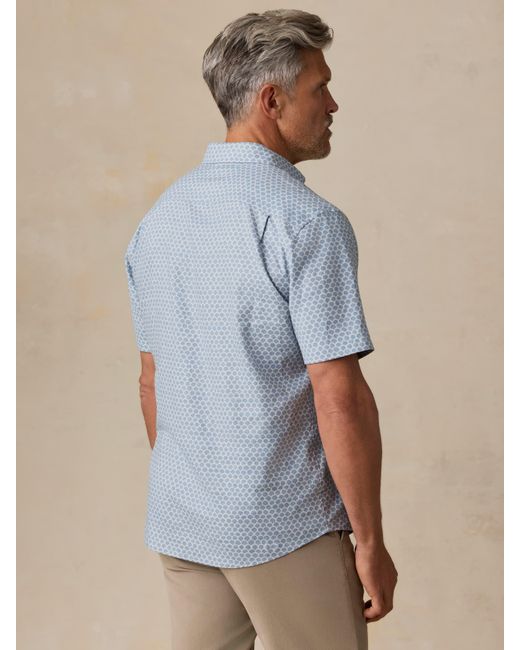 Faherty Brand Blue Short-Sleeve Breeze Shirt for men