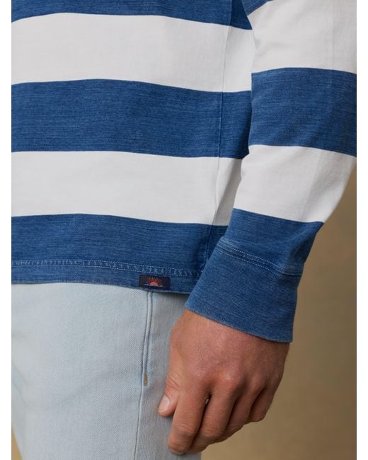 Faherty Brand Blue Long-Sleeve T-Shirt for men