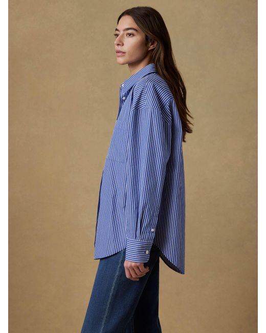 Faherty Brand Blue Coastal Poplin Relaxed Shirt