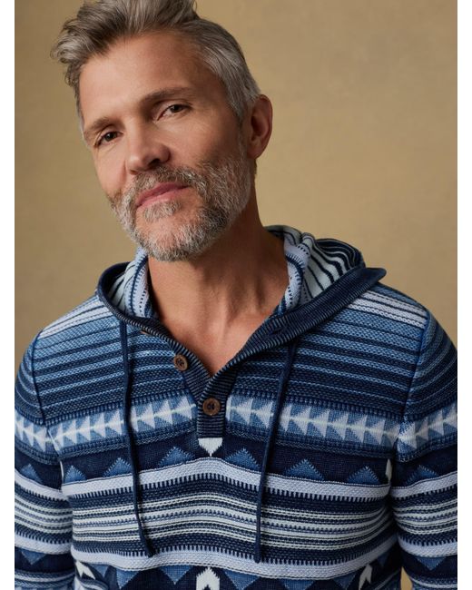Faherty Brand Blue Hoodie for men