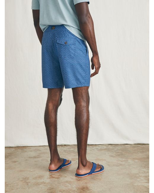 Faherty Brand Blue Sunwashed Boardshort for men