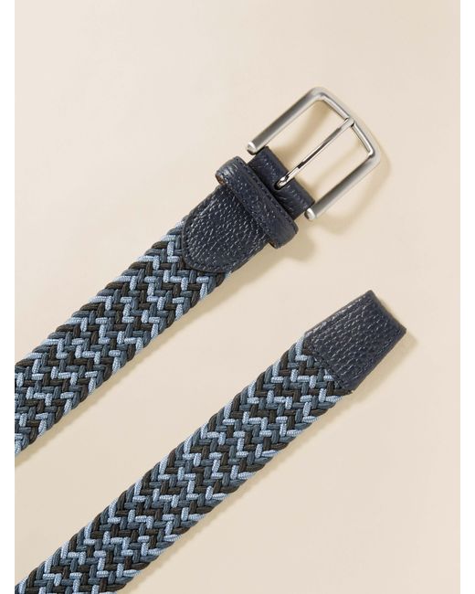 Faherty Brand Blue Stretch Woven Belt for men