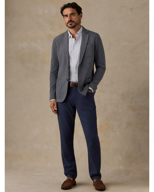 Faherty Brand Blue Inlet Knit Tweed Blazer for men