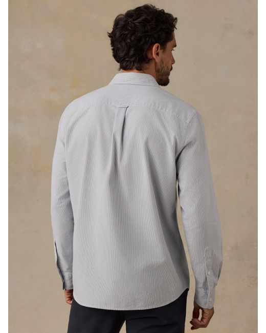 Faherty Brand Blue Laundered Oxford Shirt for men
