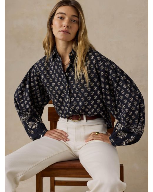 Faherty Brand Black Suki Blouse
