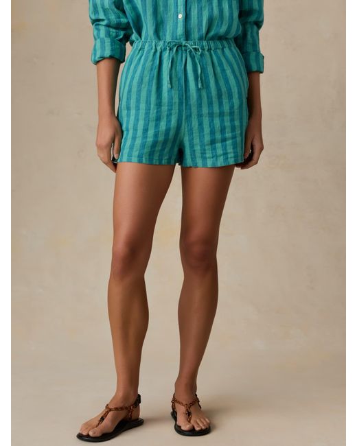 Faherty Brand Green Laguna Linen Montecito Short