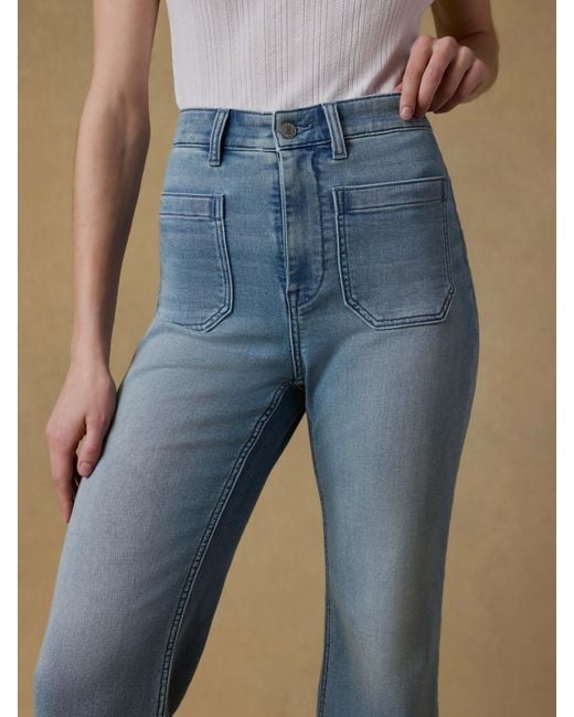 Faherty Brand Blue Stretch Terry Patch Pocket Ankle Pants
