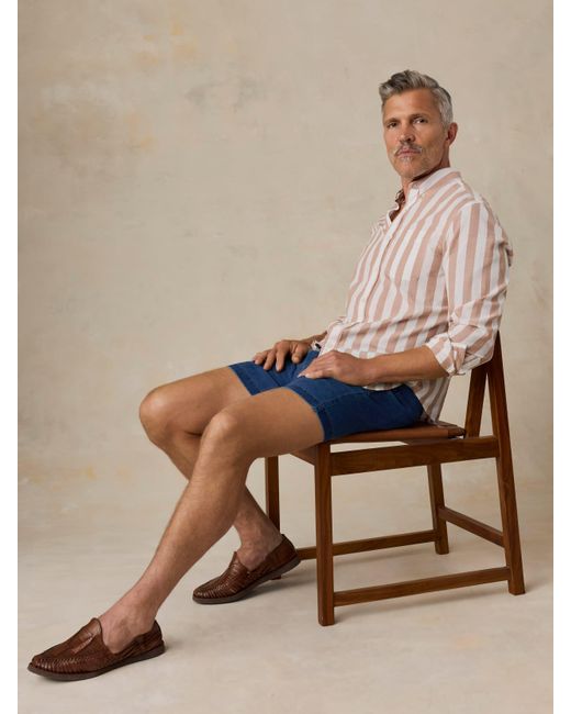 Faherty Brand Green Essential Linen Short (6.5" for men