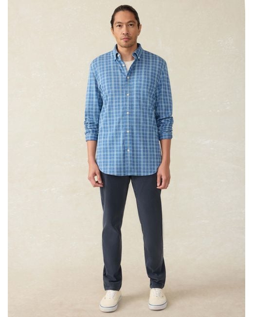 Faherty Brand Blue Coastline Knit Shirt for men