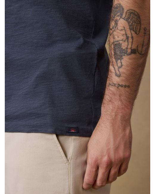 Faherty Brand Blue Sunwashed Regenerative T-Shirt for men