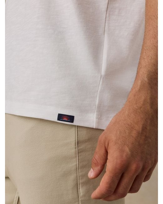 Faherty Brand White Short-Sleeve Sunwashed Regenerative Henley T-Shirt for men