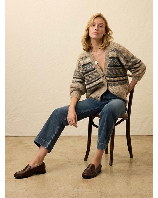 Faherty Brand Natural Snow Ridge Fairisle Cardigan