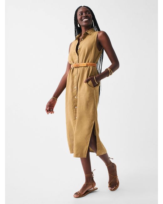 Faherty Linen Laguna Sleeveless Shirt Dress Lyst
