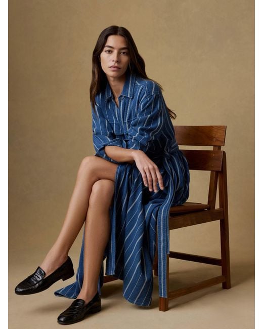 Faherty Brand Blue Island Tide Julia Wrap Dress