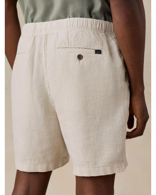 Faherty Brand Blue Essential Linen Short (6.5" for men
