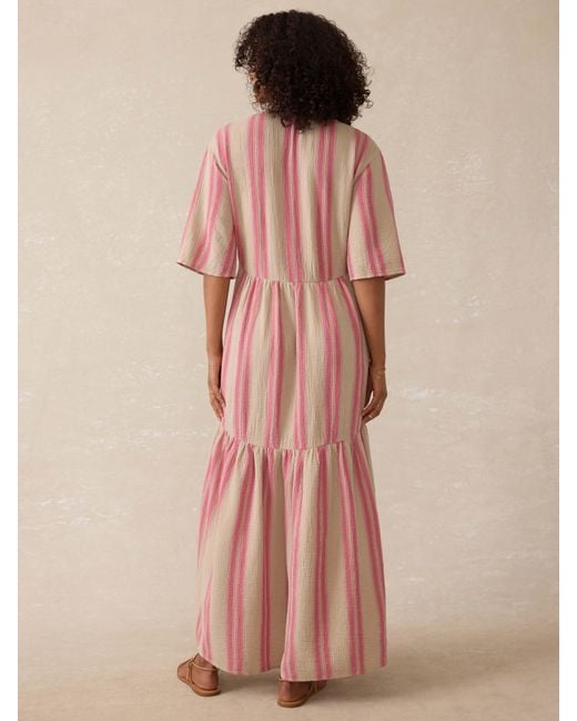 Faherty Brand Pink Dune Cotton Gauze Wesley Dress