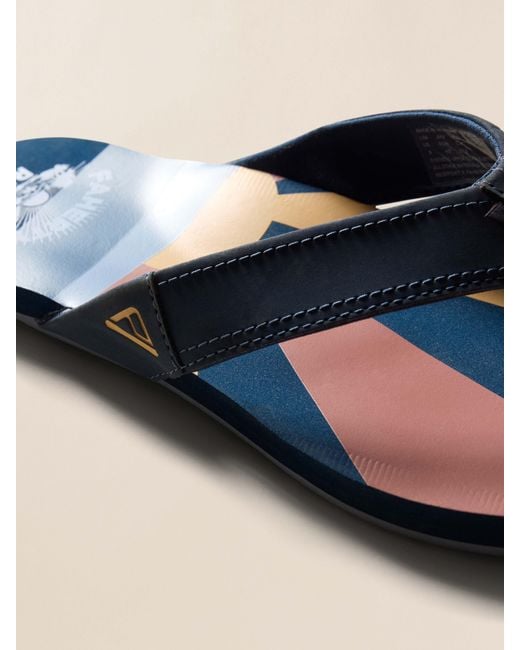 Faherty Brand Blue X Reef Eva Flip Flop Shoes