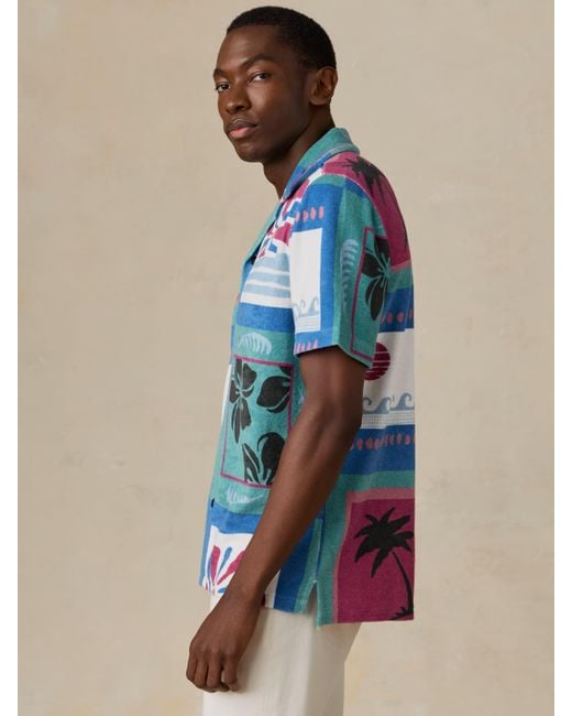 Faherty Brand Multicolor Short-Sleeve Cabana Towel Terry Shirt for men