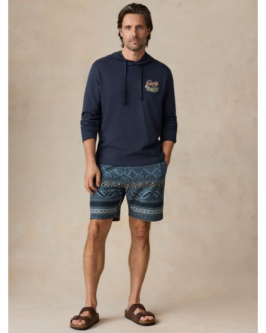 Faherty Brand Blue Sunwashed Organic Graphic Hoodie for men