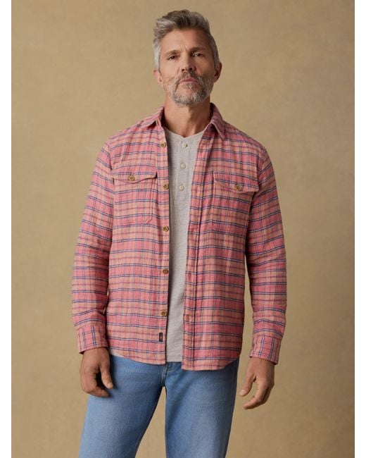 Faherty Brand Pink Belmar Workshirt for men