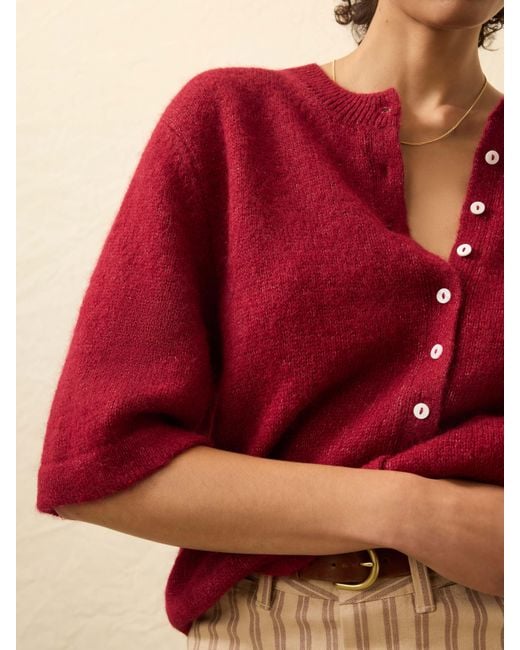 Faherty Brand Red Apres Alpaca Cardigan
